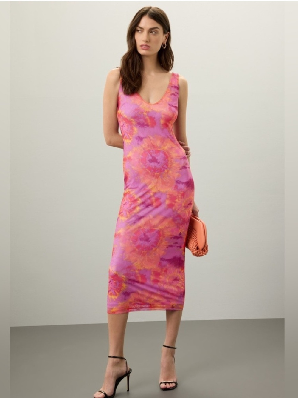 Ronny Kobo Tie Dye Mesh Maxi Dress, Size: S